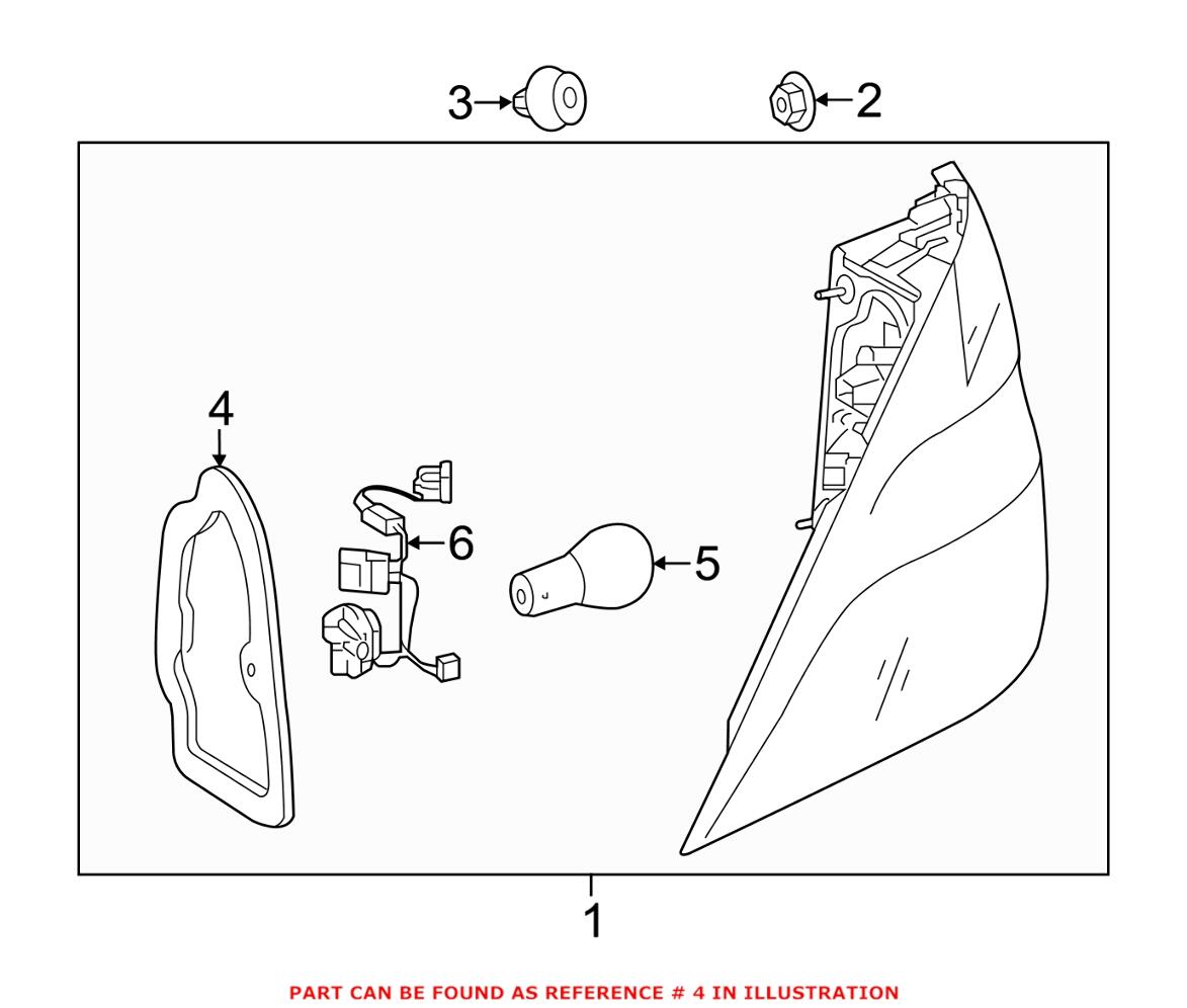 Mercedes Tail Light Gasket - Passenger Side 1668261891